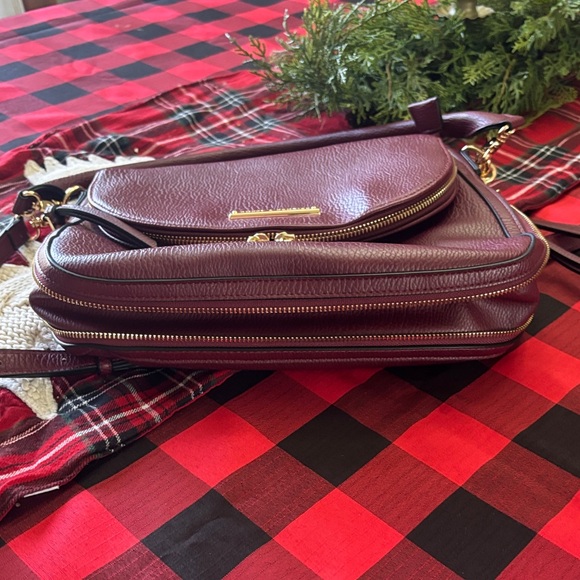 Poppies and Peonies Burgundy Crossbody Bag - Picture 3 of 6